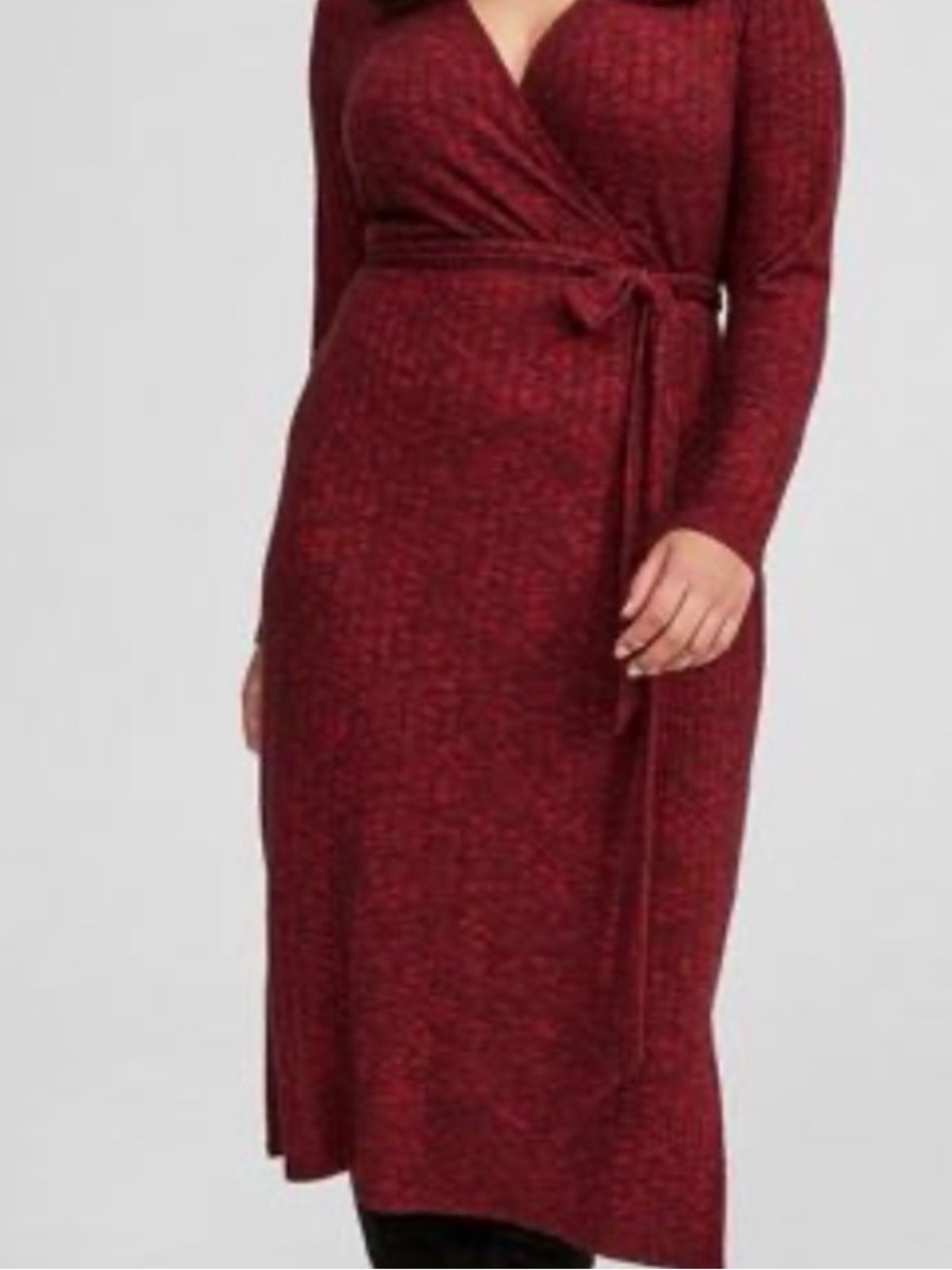 torrid Red Wrap-Front Midi Dress